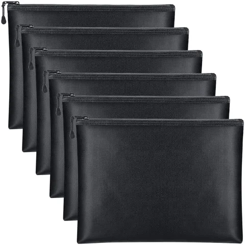 6 Pack Fireproof Document Bags 13.4 x 9.4 Inch Waterproof and Fireproof Money...