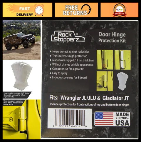 Door Hinge Protection Kit for Jeep Wrangler JL/JLU/Gladiator - 5 Door Coverage (