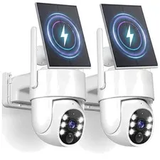 Wireless Outdoor Security Cameras 2K with Color Night Vision