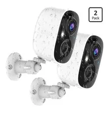 2K Wireless Outdoor Cameras -  Weatherproof with Color Night Vision & Alerts