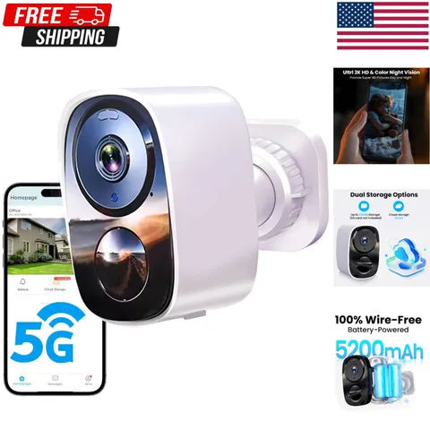 2-Pack of 2K UHD Outdoor Security Cameras - Battery-Powered & Waterproof