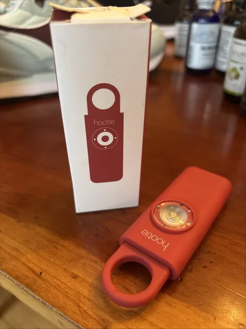 Hootie Personal Safety Keychain Alarm  Siren & Light Self Defense Red