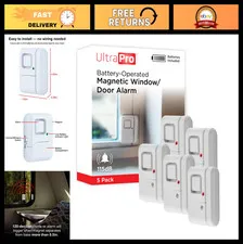5 Pack Window & Door Alarms - Wireless Burglar Alert, Easy DIY Home Security