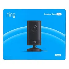 Ring Outdoor Cam Pro Plug-In Retinal 4K Security Camera Black B0DDR3N96D