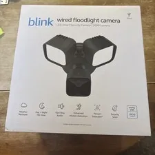 NEW Blink Wired Floodlight Camera HD Smart Security Cam Alexa Sealed - Black