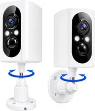 355° Pan Rotate Cameras 2 Pack, 2K Video, Security Cameras Wireless Outdoor | Mo