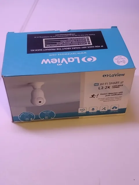LaView L2 2K Bulb Camera Wi-Fi Alexa Motion 2-Way Audio White