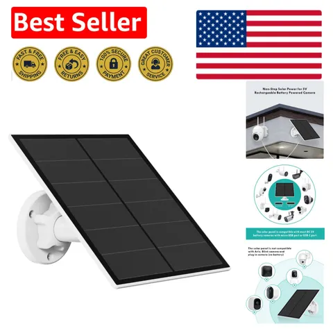 High-Efficiency 5W Solar Panel for DC 5V Battery Cameras - Adjustable & Secure
