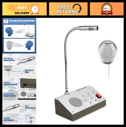 Window Intercom System - RT-9908 Speaker for Easy Communication, Home/Office Use