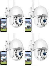HOSAFE.COM Cameras for Home Security Outdoor WiFi, 1 Count (Pack of 4), White