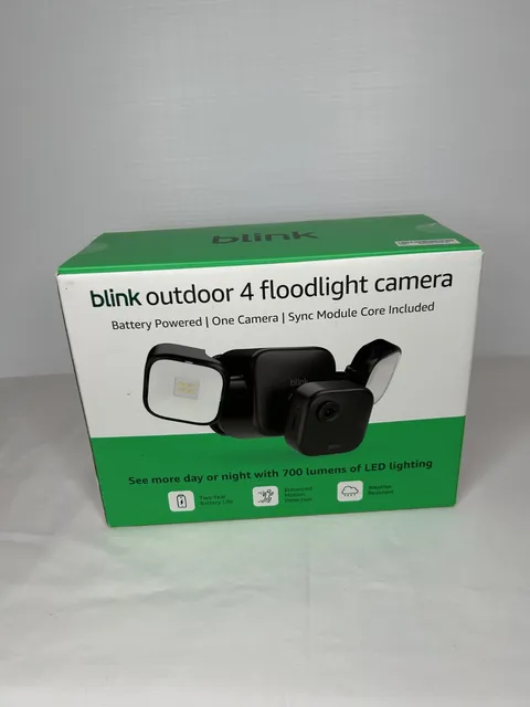 Blink Outdoor 4 Floodlight Camera 700 Lumen Sync Module Core Included – Sealed