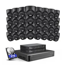 ANNKE 32CH 12MP NVR 3K Color POE Security Camera System Audio Recording AI CCTV