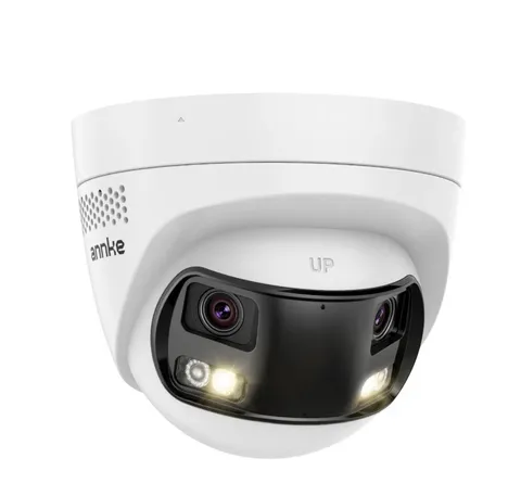ANNKE Dual Lens 180° View AI Color 512GB SD Security IP Camera Two-Way Audio