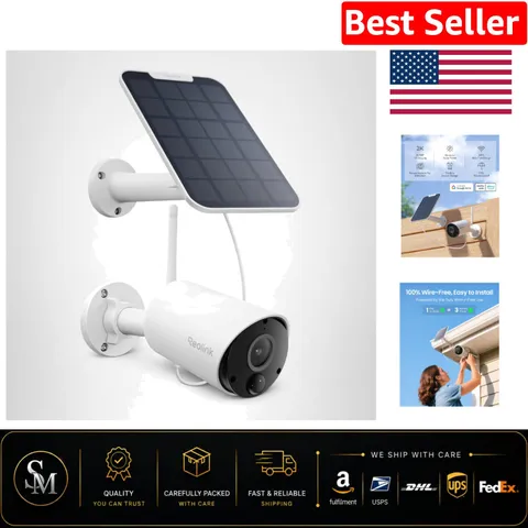 Wireless 2K Solar Security Camera with Smart Detection and Local Storage