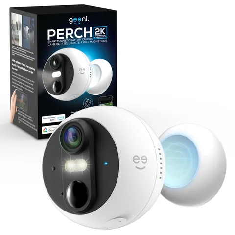 Geeni Perch 3MP Magnetic Battery Camera – 2K HD Outdoor Security IP 66