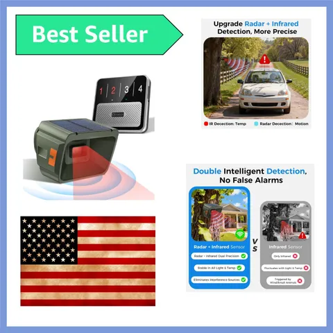 Solar Driveway Alarm - Radar + IR Dual Detection for Outdoor