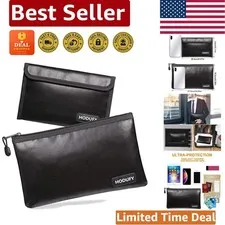 Elegant Black Fireproof Money Bags - Daily Use & Emergency Preparedness
