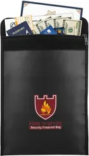 Fireproof Money & Document Bag,  File Document Organizer 15" X 11" Fire & Water