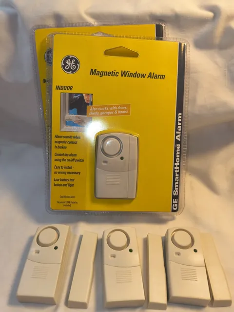 2  NIP  General Electric Indoor MAGNETIC WINDOW ALARM Easy To Install  GESECWA88