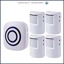 Wireless Motion Sensor Alarm with 4 Sensors and 1 Receiver for Home Security