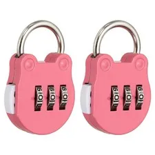 Combination Padlock (Small, Pink)(2 Pcs),Cat Shackle Code Locks
