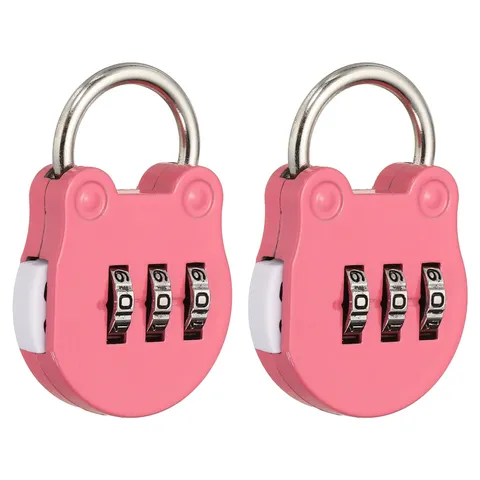 Combination Padlock (Small, Pink)(2 Pcs),Cat Shackle Code Locks