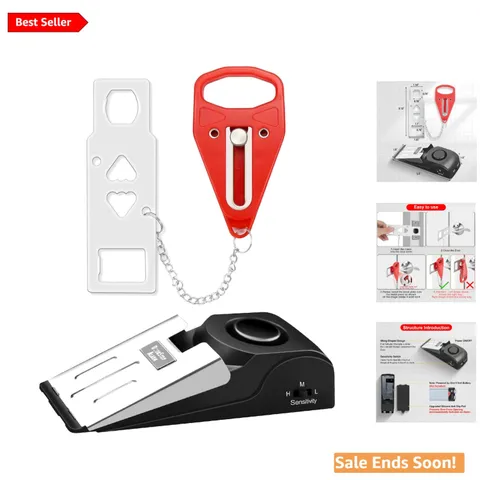 Emergency-Ready Door Lock & Alarm Kit - Portable 120dB Security for Every Space,