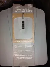 W+W Portable, Travel, Locking Safe,, Combination Lock, 8x3.7x6.5"