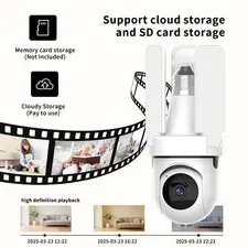 Window Security Camera – 3‑Leaf Design – 1080P HD – No‑Wiring Installation – Nig