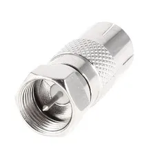 F Male to TV PAL Female Straight RF Coaxial Connector Silver Tone