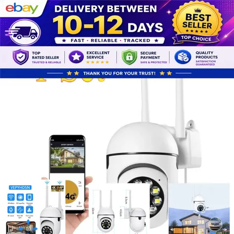 8MP WiFi PTZ Security Camera 4X Zoom Night Vision Two-Way Audio