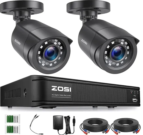 ZOSI H.265+ 8CH DVR 1080p Outdoor Security Camera System 80ft night vision
