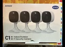 AOQEE 2K Cameras for Home Security-Outdoor/Indoor Camera White 4 Pack