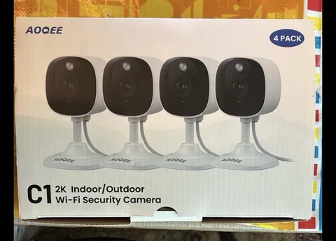 AOQEE 2K Cameras for Home Security-Outdoor/Indoor Camera White 4 Pack