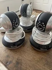 VIMTAG SECURITY CAMERA VT-361 - 3 CAMERAS WITH APPLICABLE HARDWARE AND MANUALS.