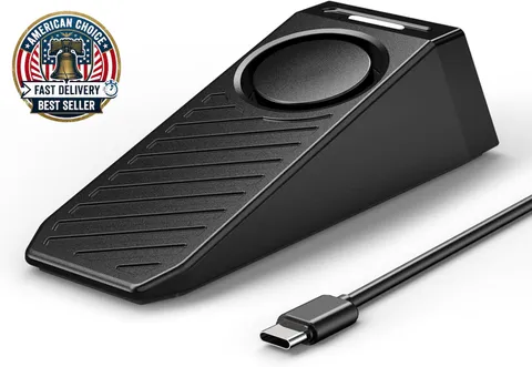 Door Stop Alarm, Door Stopper with 130Db Security Alarm, Rechargeable Door Wedge