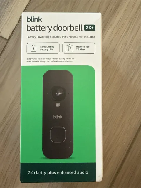 NEW - Blink Battery Doorbell (ADD ON) - Black / 2K+ Video / Alexa Compatible