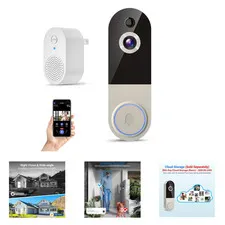 Wireless Video Doorbell Camera 1080P with AI Human Detection IR Night Vision