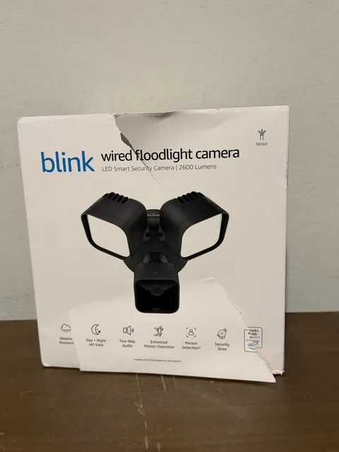 NEW Blink Wired Floodlight Camera HD Smart Security Cam Alexa Sealed - Black