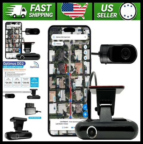 Optimus 2-Channel Dash Cam GPS Tracker Live Remote Video Viewing