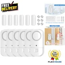 Battery-Powered Door & Window Alarm Sensors - 120dB with Backup Batteries