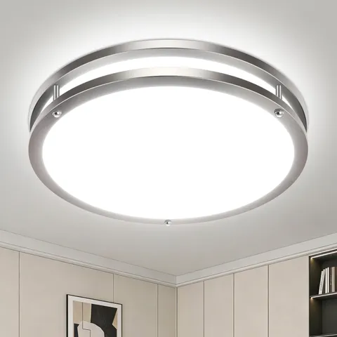 libtit 13-Inch Flush Mount Ceiling Lights, 13"(1 Pack), Brushed Nickel