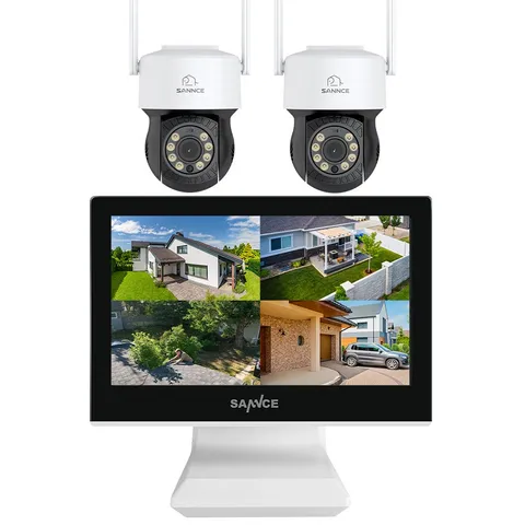 SANNCE 10CH Wireless PT Security System, 5MP NVR, 10.1" LCD, AI Human Detection