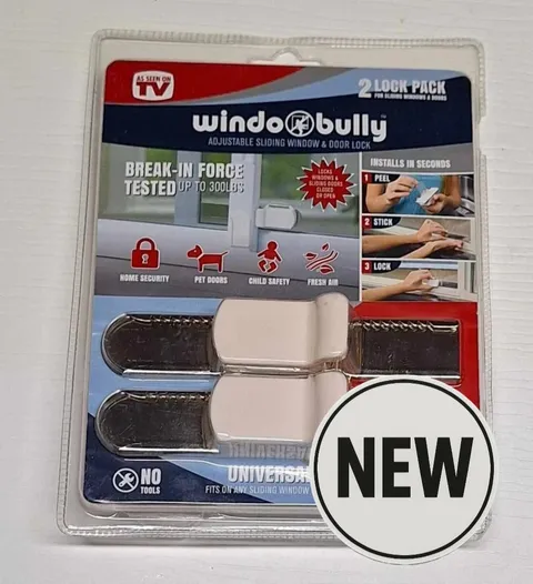 Windo Bully 2 Lock Pack As Seen On TV Universal Fit for Windows & Doors