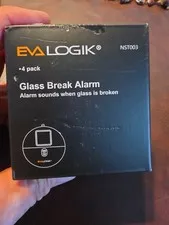 EVA LOGIK Glass Break Alarm 4 Pack Ultra-Thin WINDOW ALARM Loud 120dB Alarm New