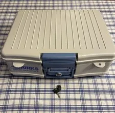 Brinks Home Security Gray-Blue Lock Box Fire Safe, Class 350 w/2 Keys