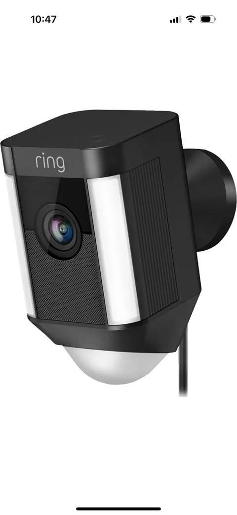 Ring Spotlight Wired Security Camera with Motion Detection & Night Vision Black