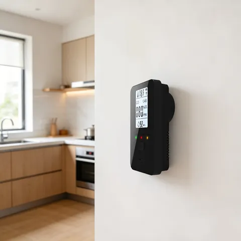 4‑in‑1 CO Gas Detector Plug‑In LCD Alarm for Home Safety Monitoring