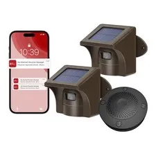 eMACROS Pro3 MC004-1T2 2.4G Wi-Fi Solar Driveway Alarm 1 Receiver 2 Sensors