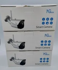 Lot of 3 NGTeco Smart Camera NG-C400 White WIFI or LAN with Cords